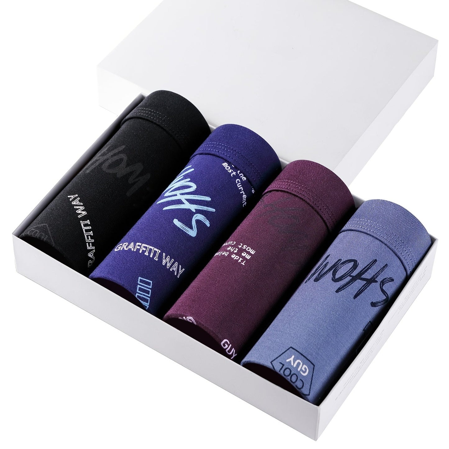 Men's Letter Printed Underwear(4pcs/pack)