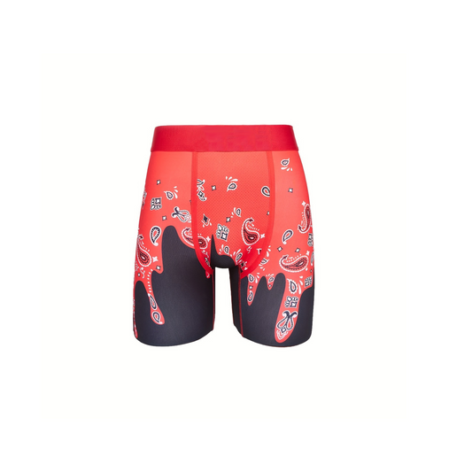 Red wave print men's boxer Underwear