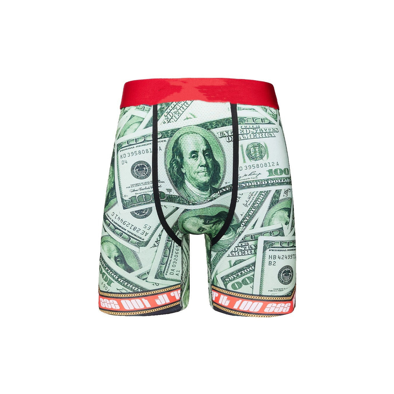 Men's boxer Underwear printed with green banknotes