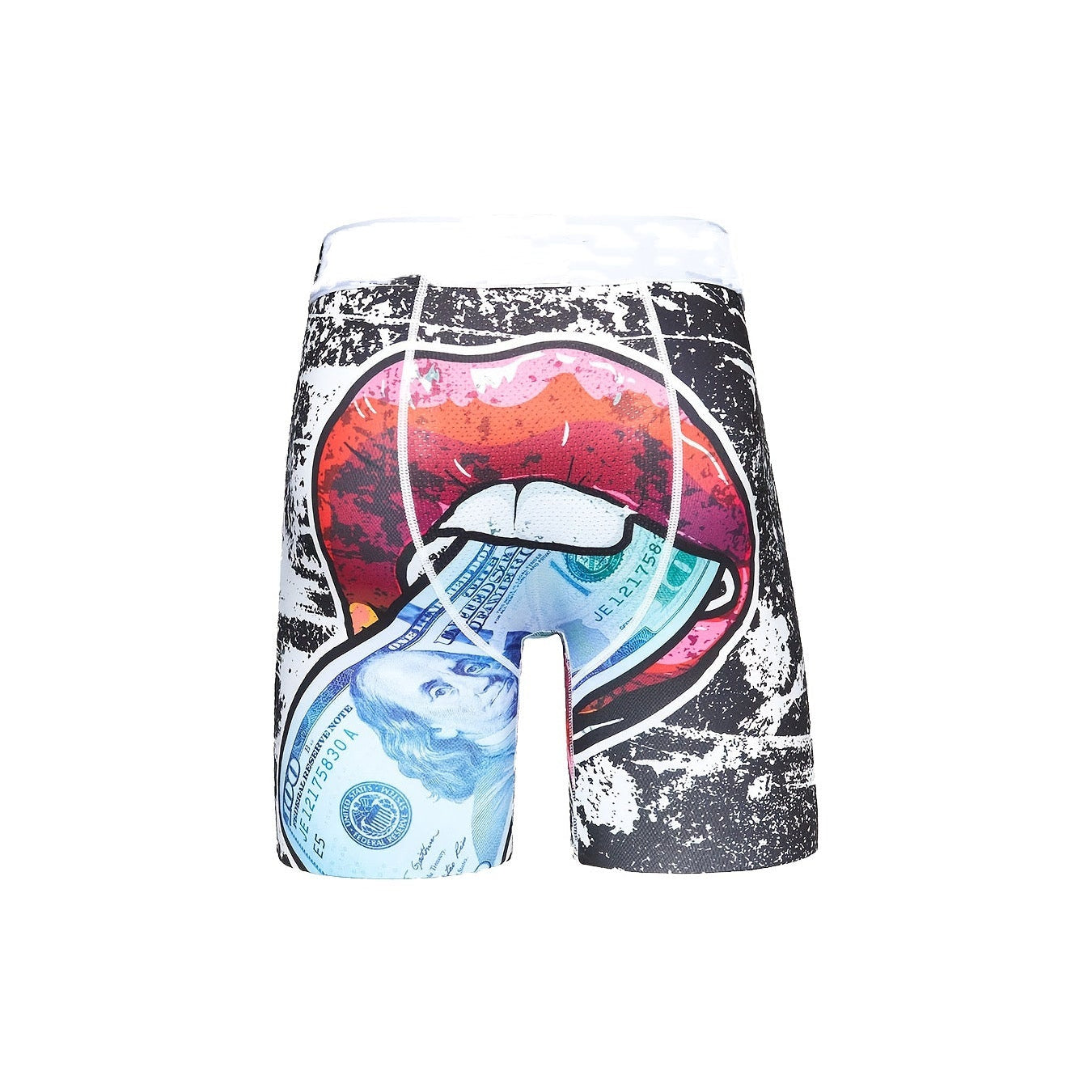 Men's boxer briefs in black print with lips