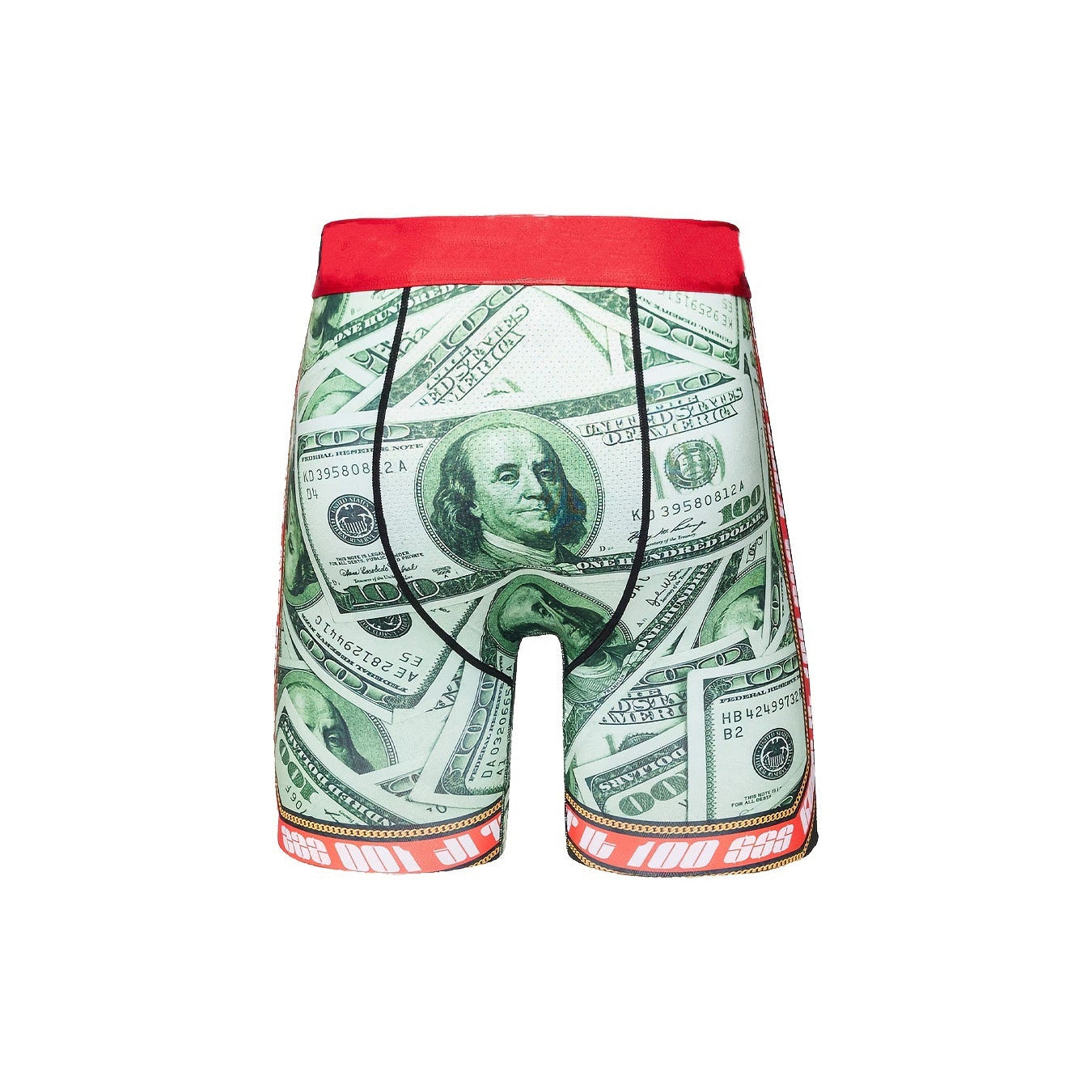 Men's boxer Underwear printed with green banknotes