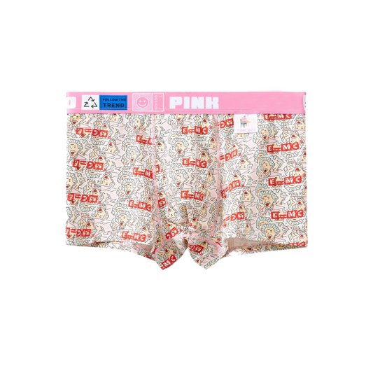 Pink cartoon men's underwear