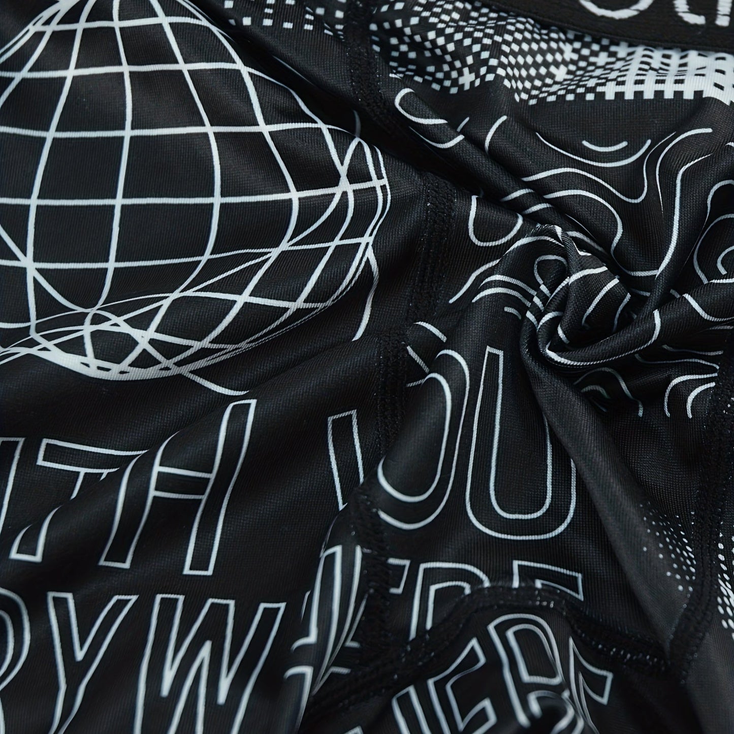 Black printed men's underwear