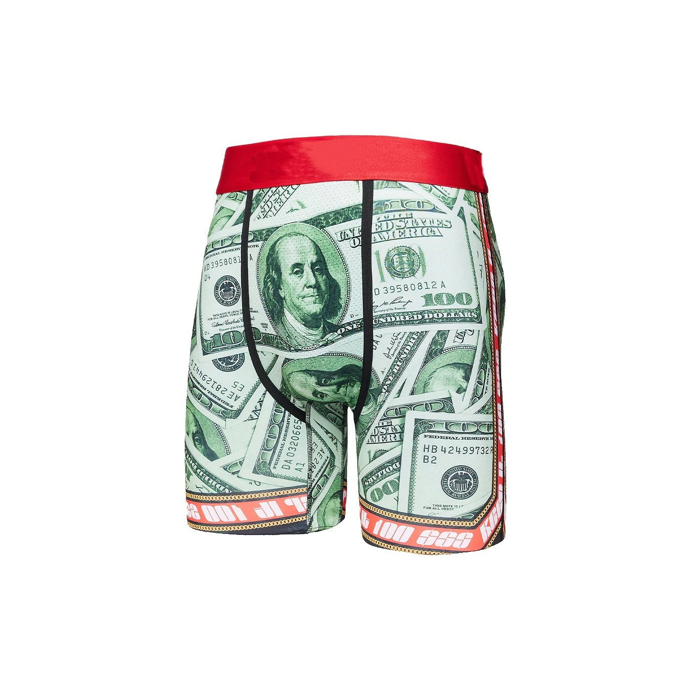 Men's boxer Underwear printed with green banknotes