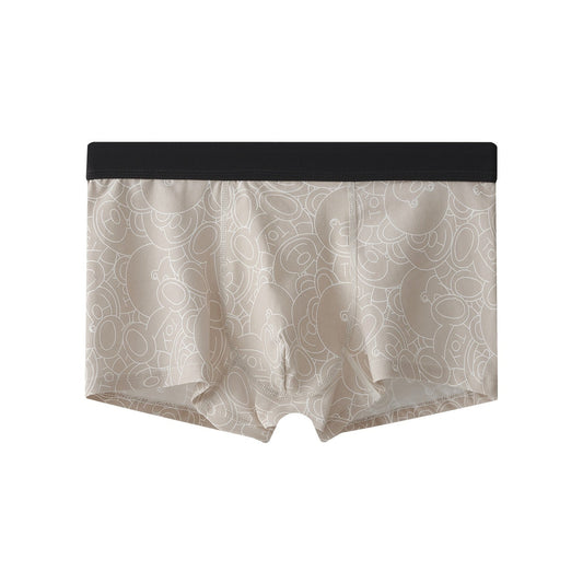 Brown cartoon print men's underwear