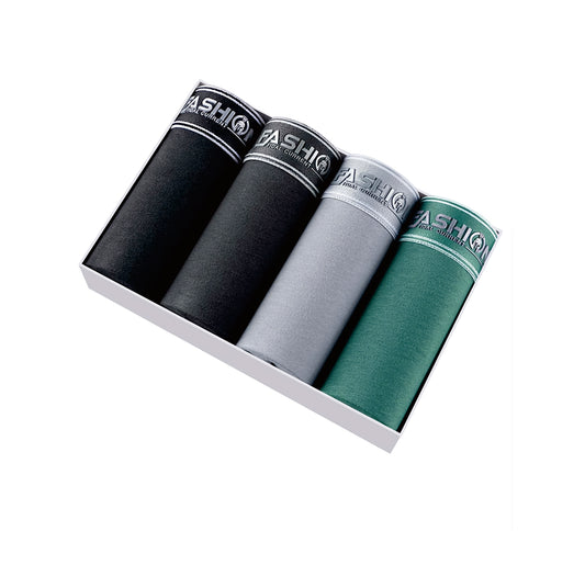 Fashion solid color men's underwear（4pcs/pack）