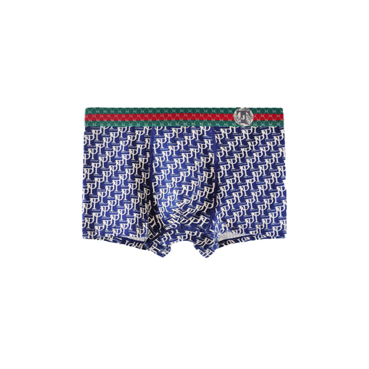 Men's blue letter print underwear